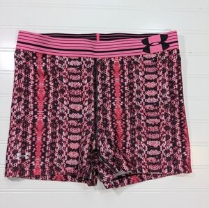 Under Armour Pink Snakeskin Print High Rose Compression Shorts